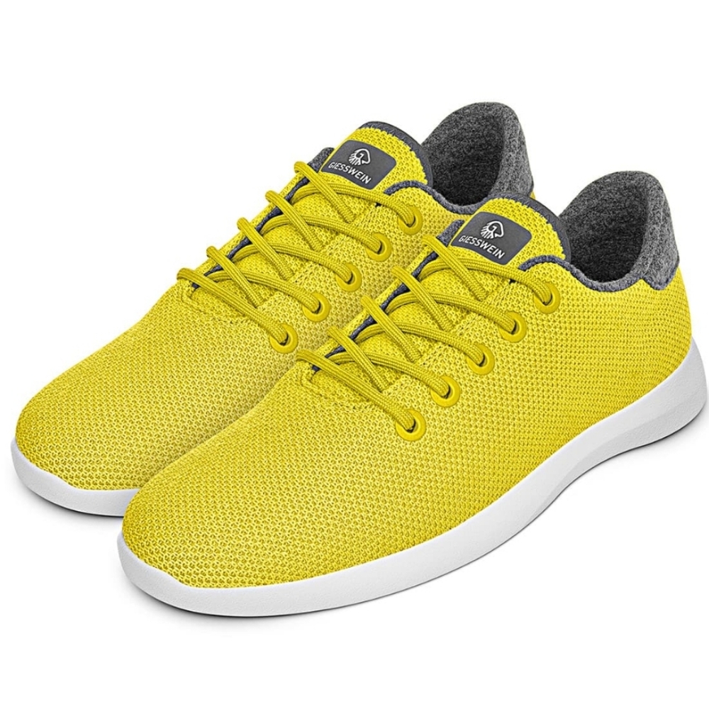 Giesswein Men's Yellow Merino Wool Lace Up Sneakers